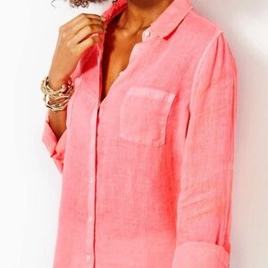 Lilly Pulitzer Coral Button-Down Shirt